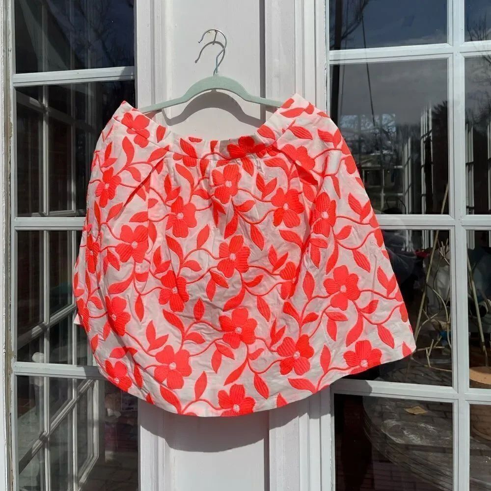 J Crew Collection Neon Embroidered Floral Skirt NWT - Picture 4 of 11